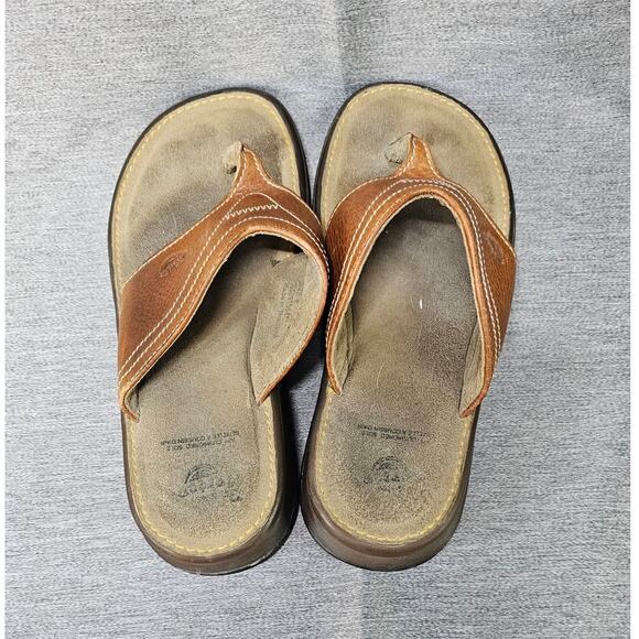 Y2K Dr Martens Men’s Brown Leather Thong Flip Flop Air Cushion Sole Mens Size 6 - Picture 6 of 10
